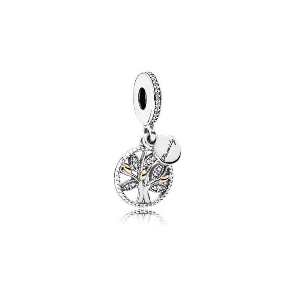 PANDORA Family Heritage charm. Sterling/14K/CZ